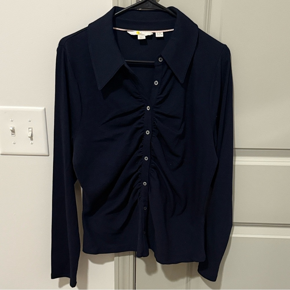 Boden Ruched Front Jersey Shirt - Picture 3 of 5